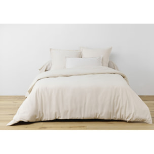 Parure De Drap 3Pcs Drap Housse 90x190cm 100% Coton 57fils/cm2 Beige