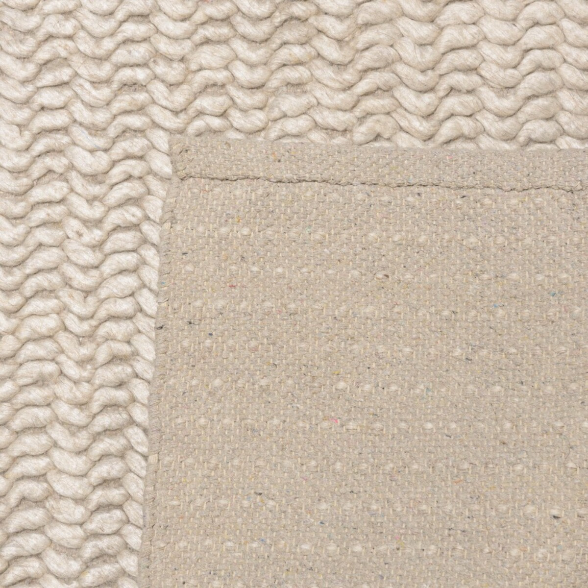 QUENTIN - Tapis rectangulaire 160x230cm en laine tissée couleur beige