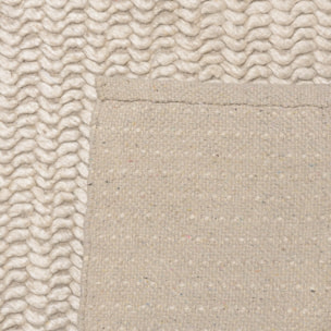 QUENTIN - Tapis rectangulaire 160x230cm en laine tissée couleur beige