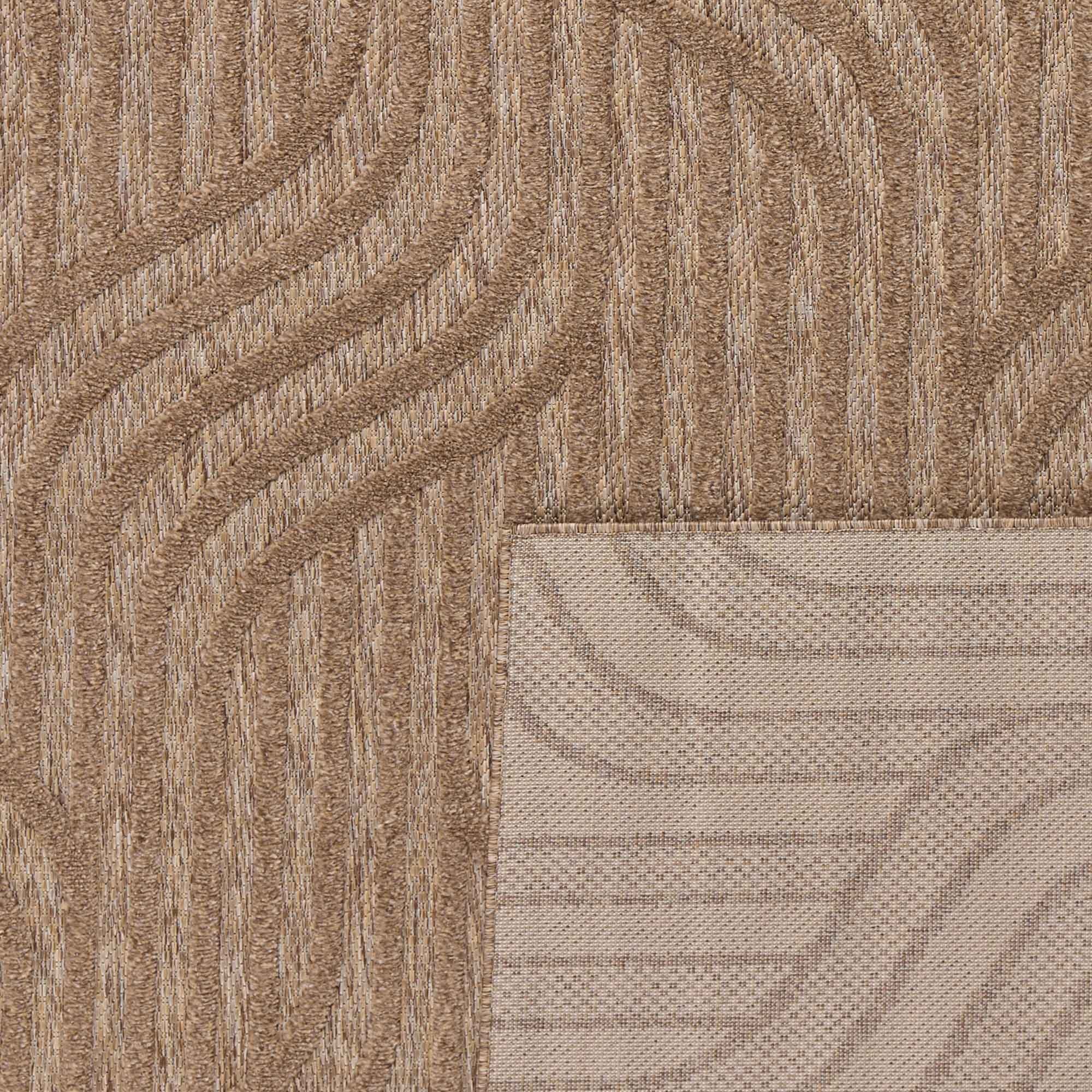 SANTORINI - Tapis d'intérieur/extérieur à motifs en relief abstrait - Beige