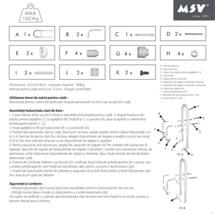 Poignée d'entrée pour le bain - Max 60kg MSV