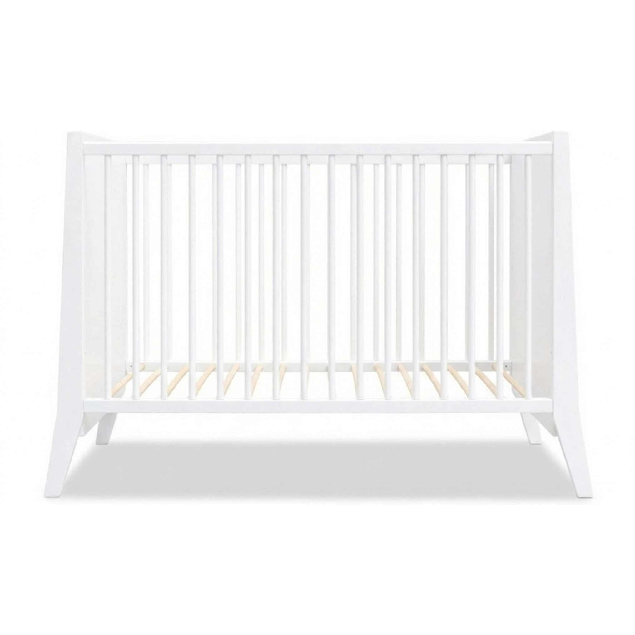 Lit Evolutif Timéo à barreaux 60 x 120 cm, Blanc, en Bois, 3 Hauteurs, Barreaux amovibles