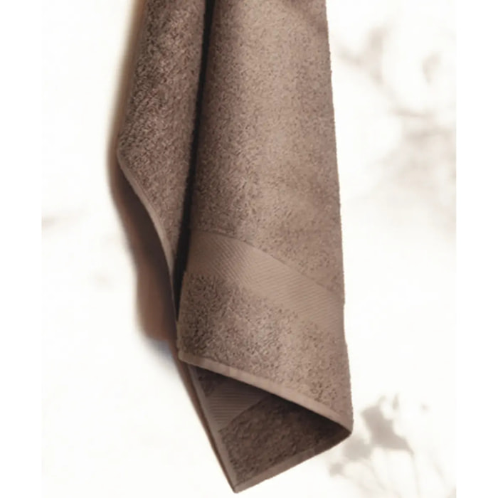 Set 3 asciugamano spugna cotone 100% Made in Italy. Ospite + Salvietta + Telo. Colore MARRONE