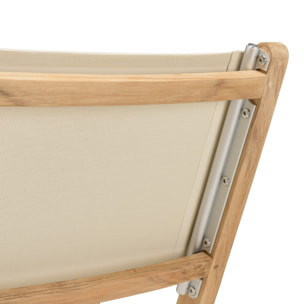 FUN - Ensemble de 2 chaises pliantes bois teck / textilène beige