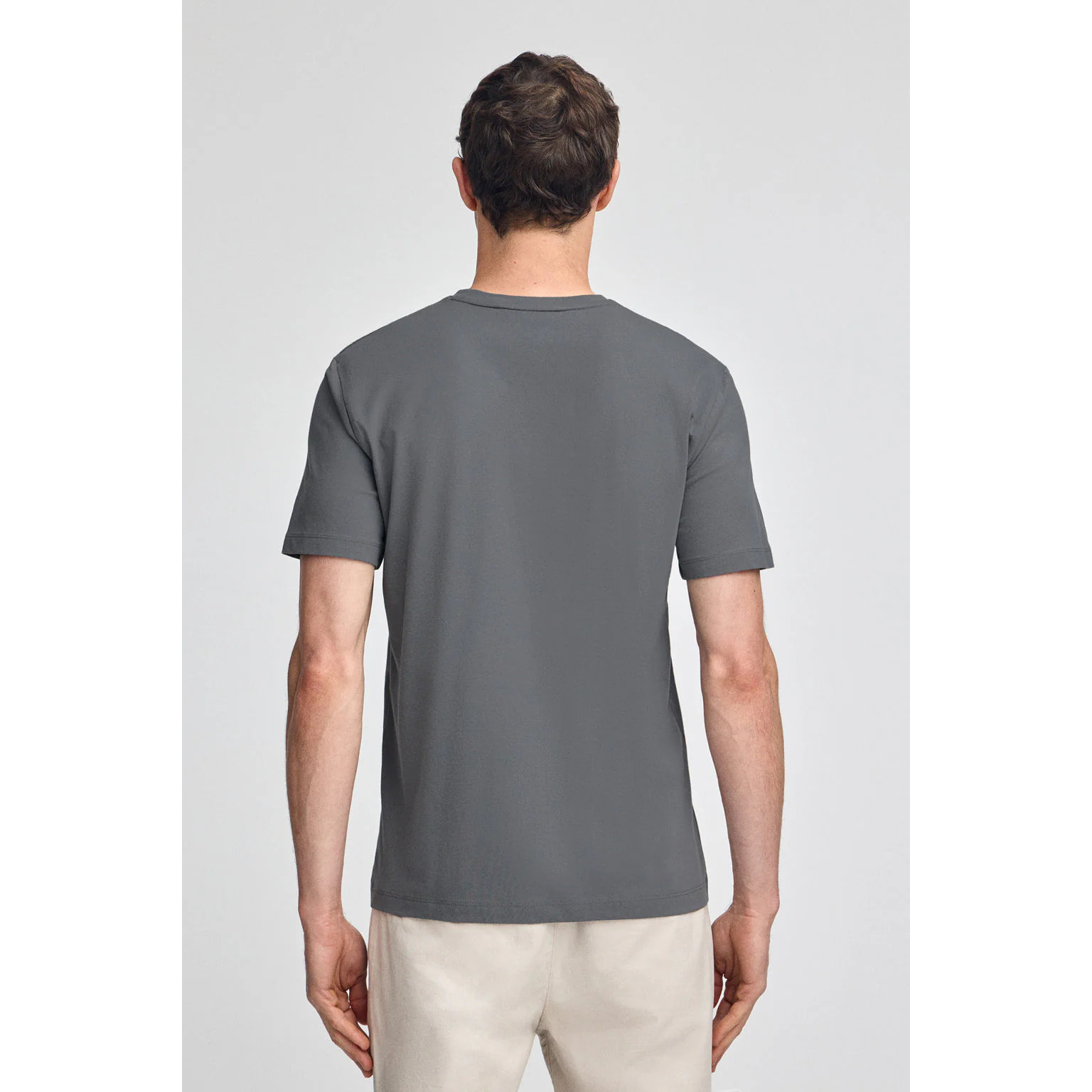 Maglietta asfalto a maniche corte e scollo a V con ricamo Rigby Best