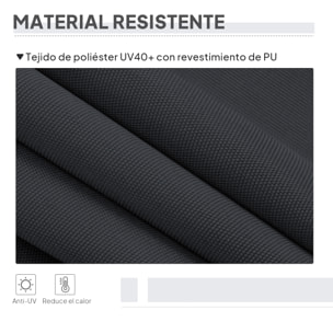 Toldo Vertical Exterior 200x305 cm, Pantalla de Privacidad Enrollable, Toldo Lateral Ajustable con Manivela, Protección UV 40+ e Impermeable, Sin Taladro, para Balcón, Jardín, Gris