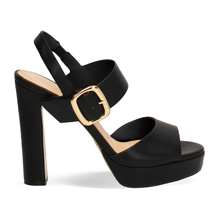 Sandalias negras tacón 11,5 cm
