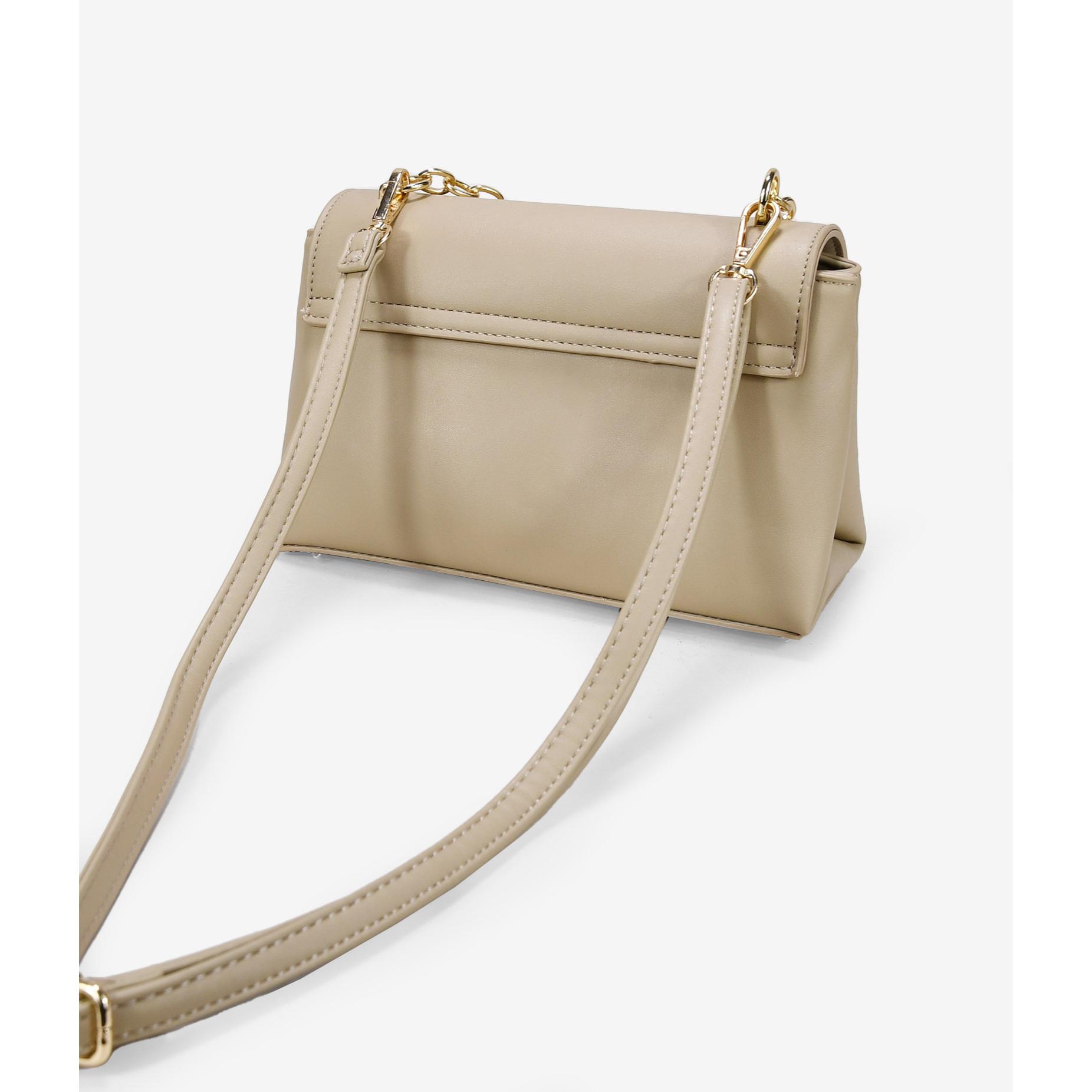 Bolso bandolera beige con solapa