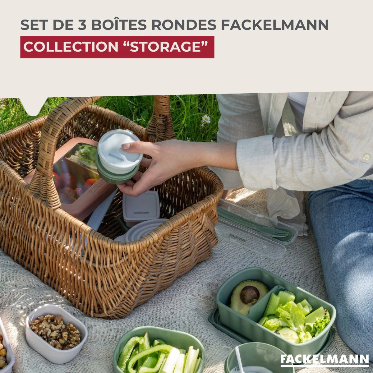 Set de 3 boîtes rondes à sauce ou épices Fackelmann Storage