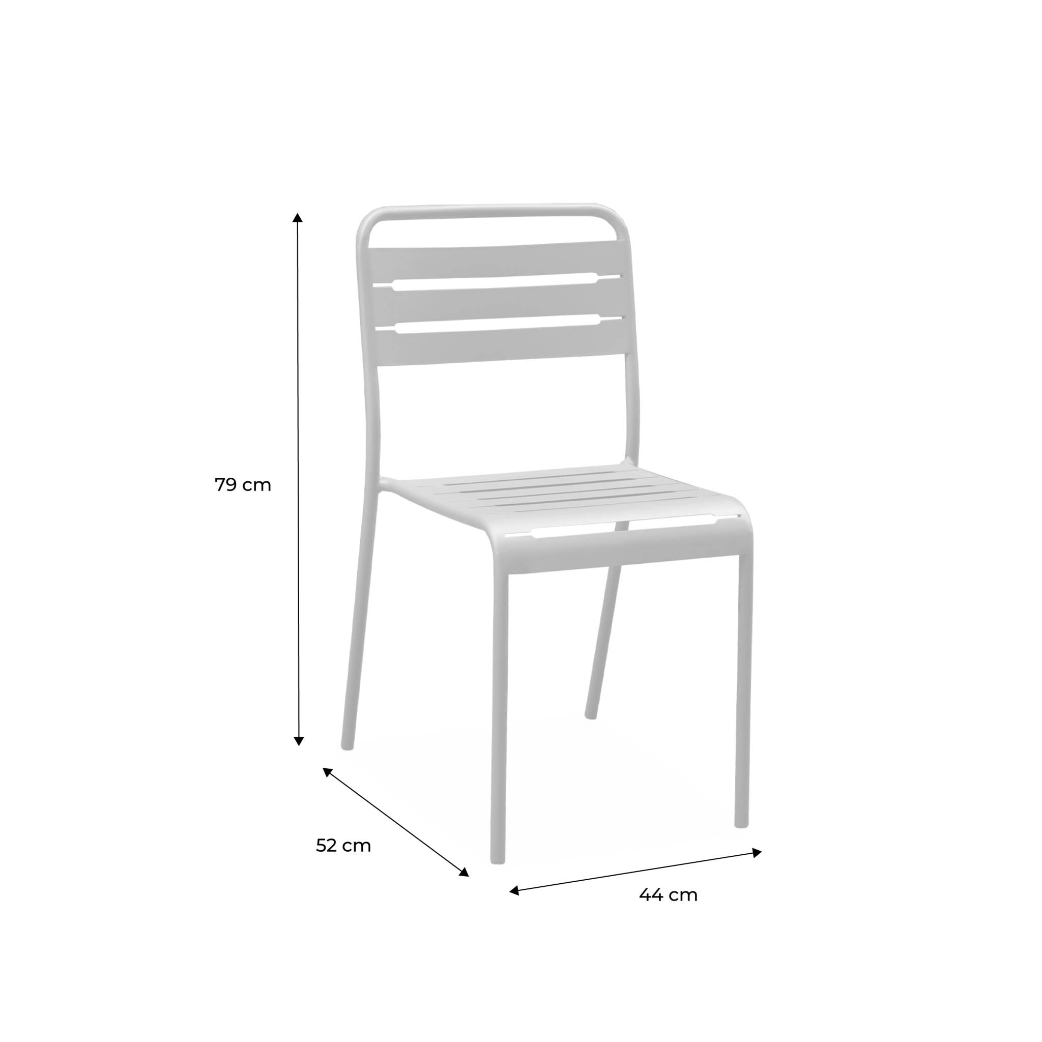 Chaise de jardin acier (lot de 4) AMÉLIA