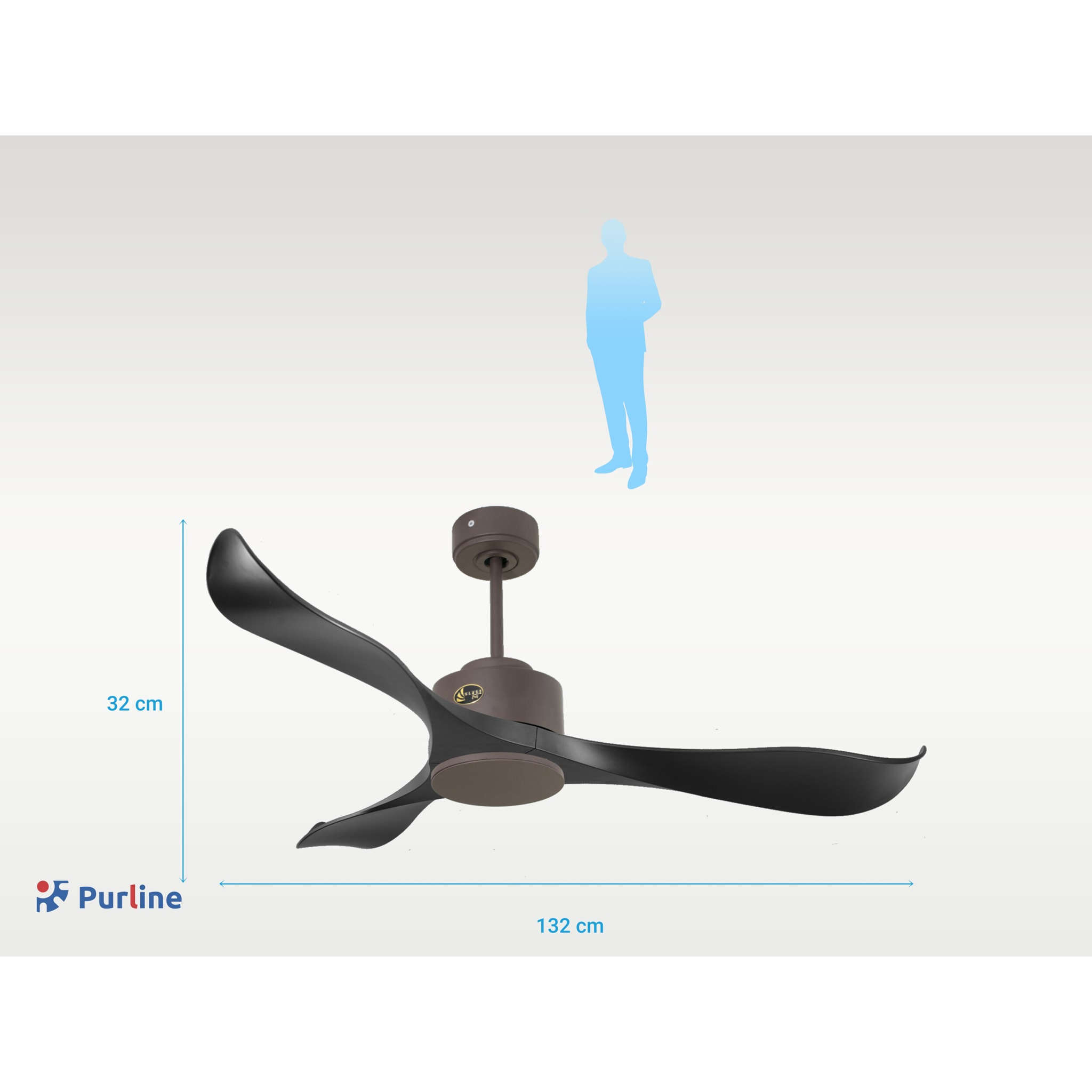 Ventilateur de plafond ø132 cm avec Wifi Réversible Hypersilence 40   W Chocolat