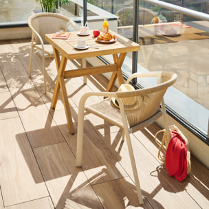 Table de jardin carrée "Xenia" 2 places en acacia