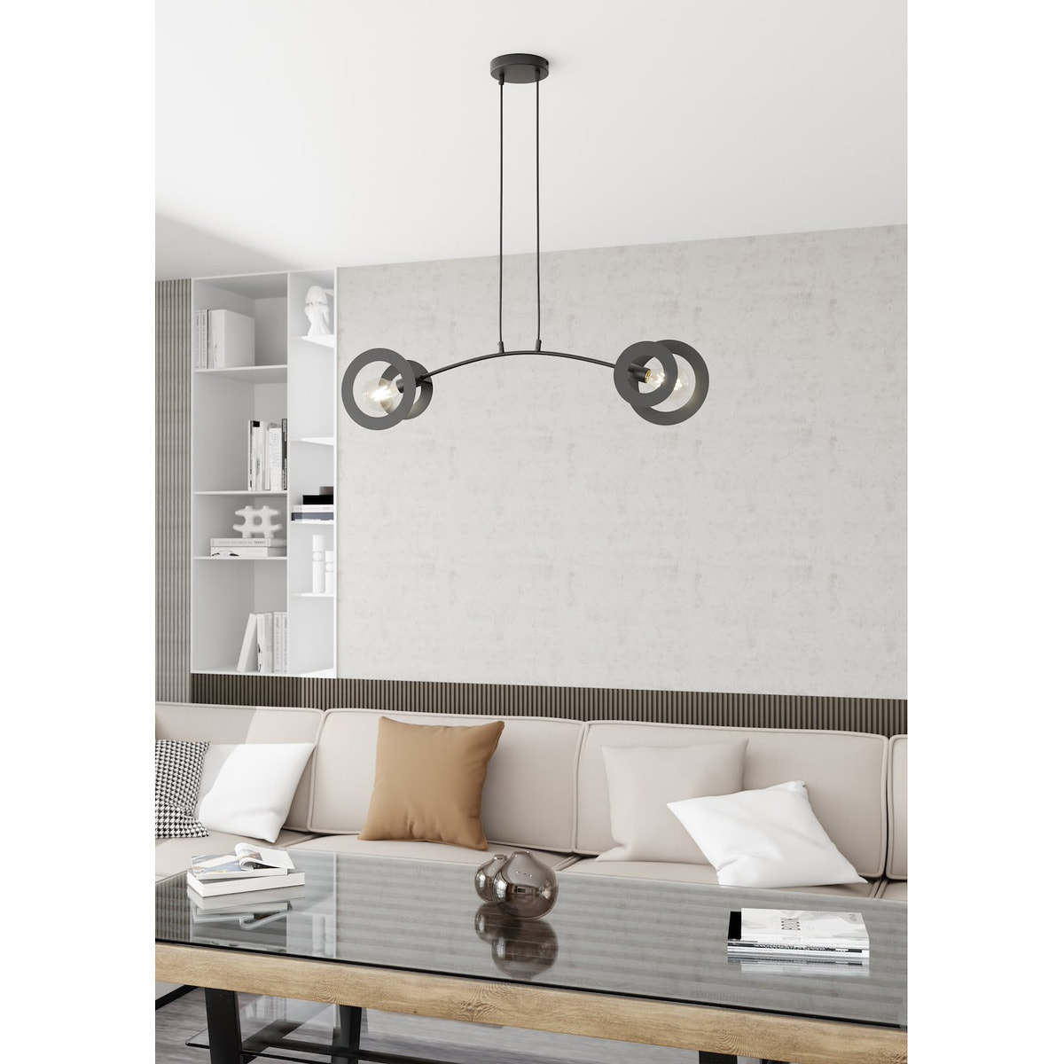 Lampada a sospensione Euforia in acciaio nero opaco