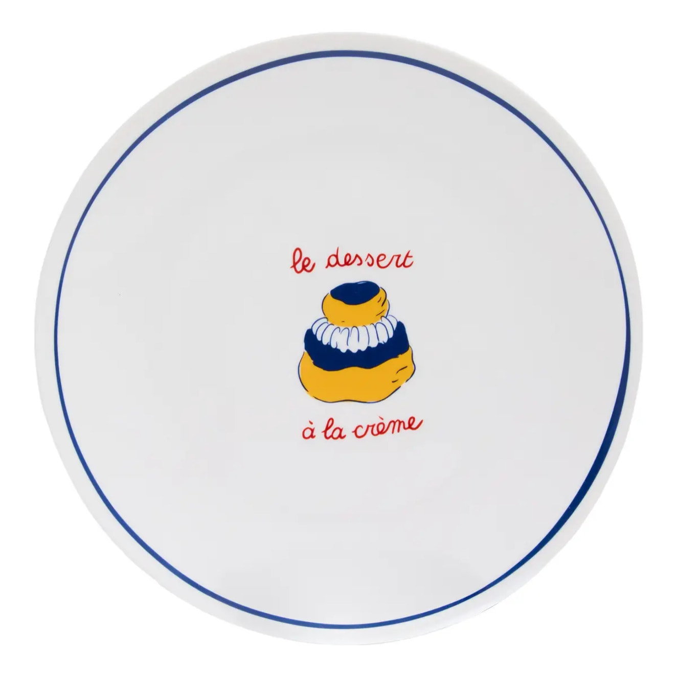 Lot de 6 assiettes dessert Fra ronde D.19cm bleu