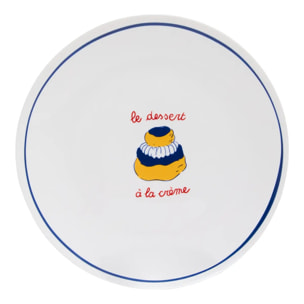 Lot de 6 assiettes dessert Fra ronde D.19cm bleu