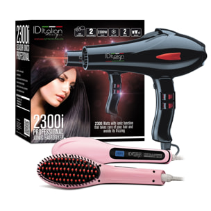 Secheur 2300 ionic + brosse lisseur 50w professionnels