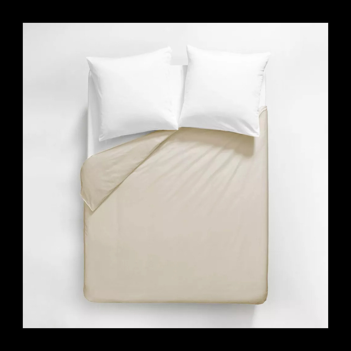 Housse de couette satin de coton 115 g/m² uni brun Ava uni camel