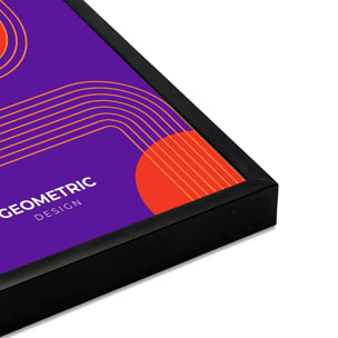 Affiche encadrée géométrique design violet orange Affiche + cadre en métal - Noir