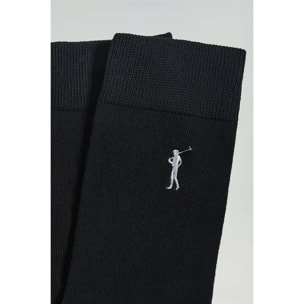 Pack hombre de tres pares de calcetines negros con logo Rigby Go