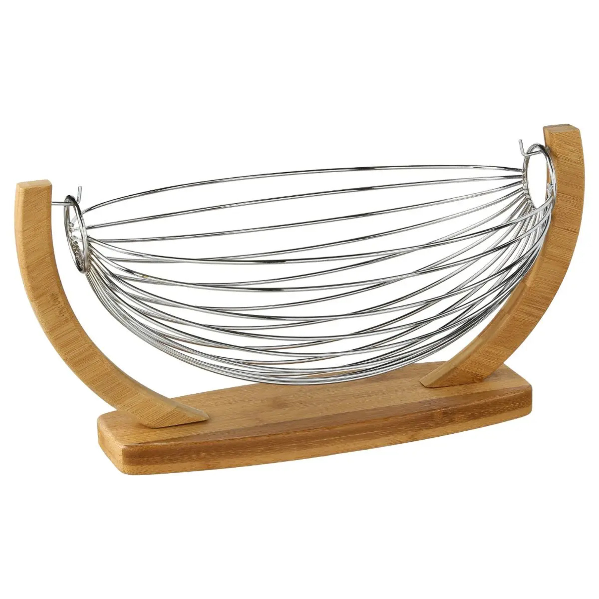 Corbeille balançoire métal 36x21cm bambou