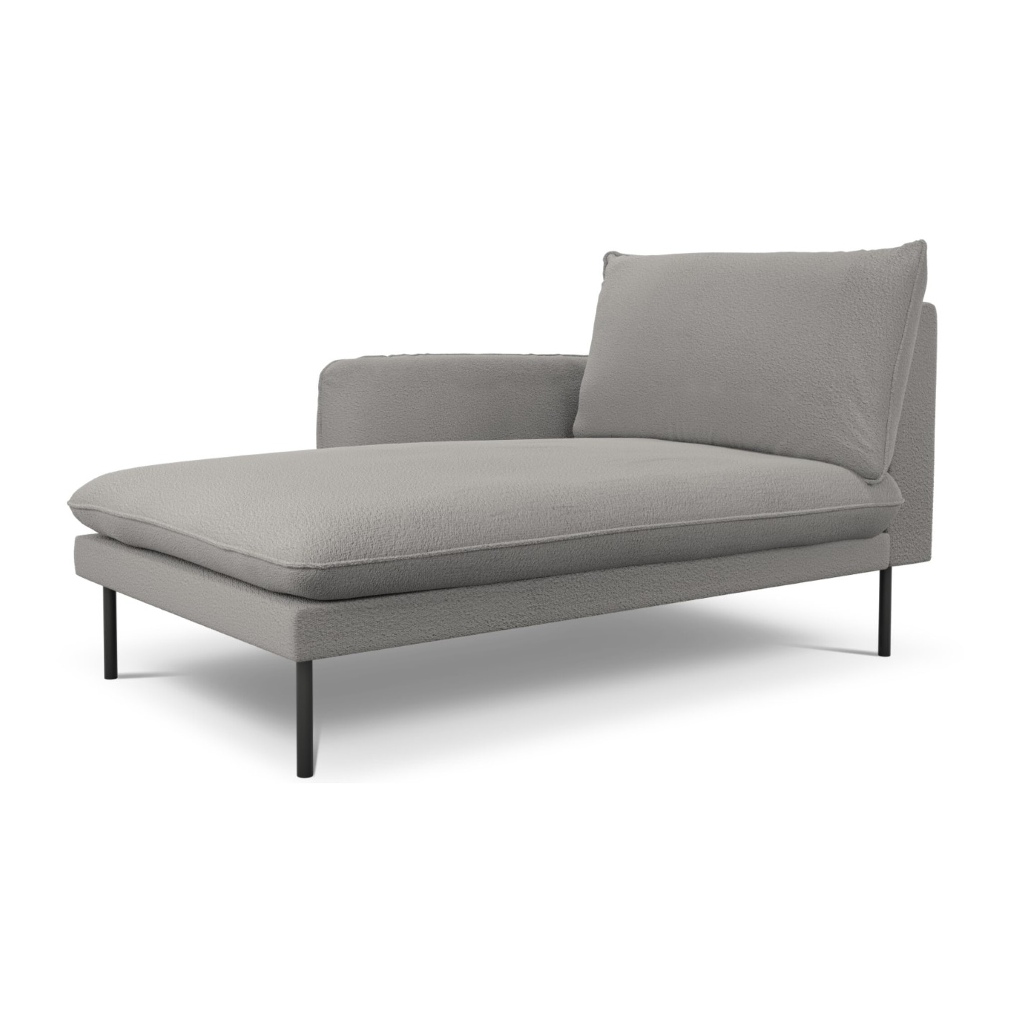 Méridienne gauche "Vienna" en bouclé gris