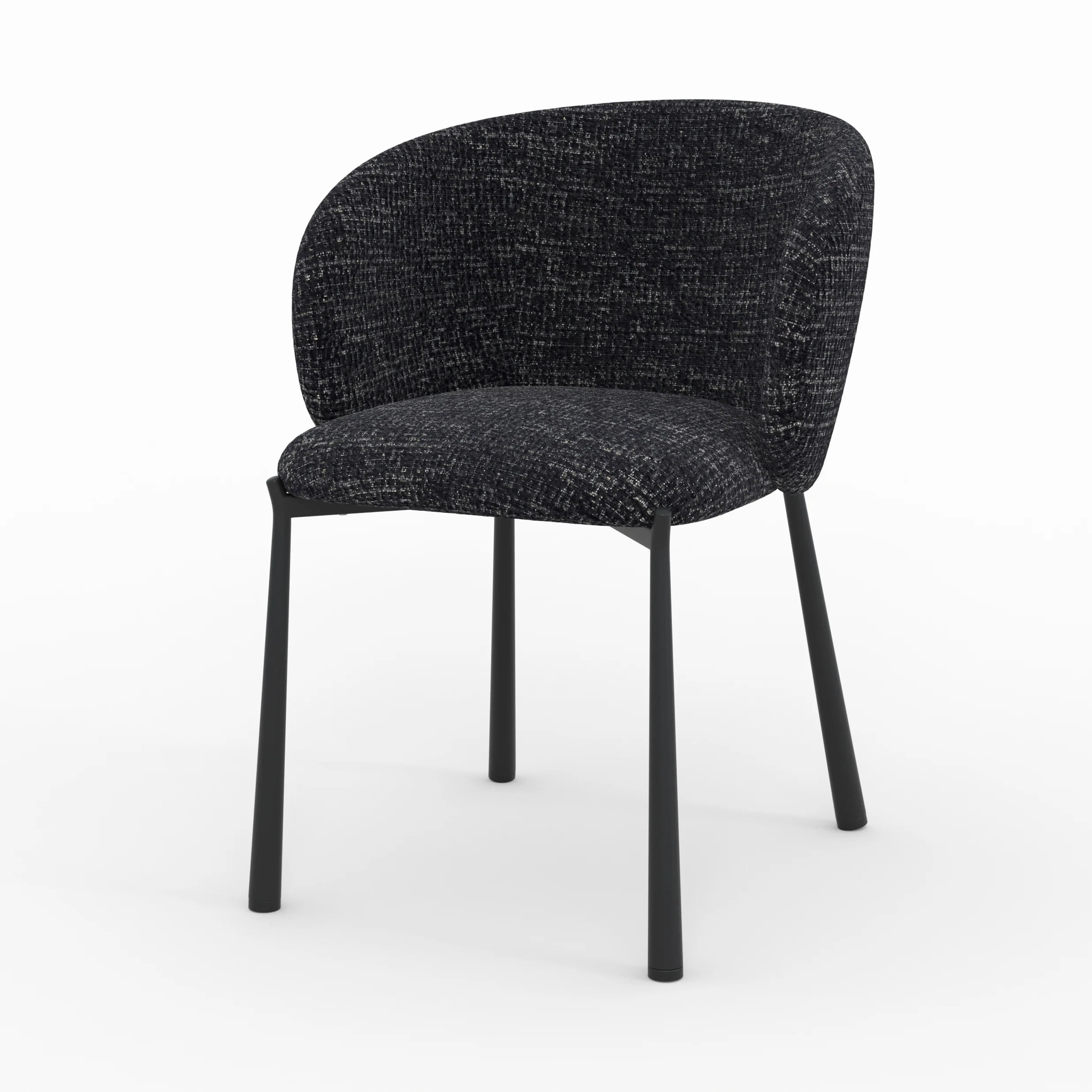 Chaise en tissu texturé noir - Danaë