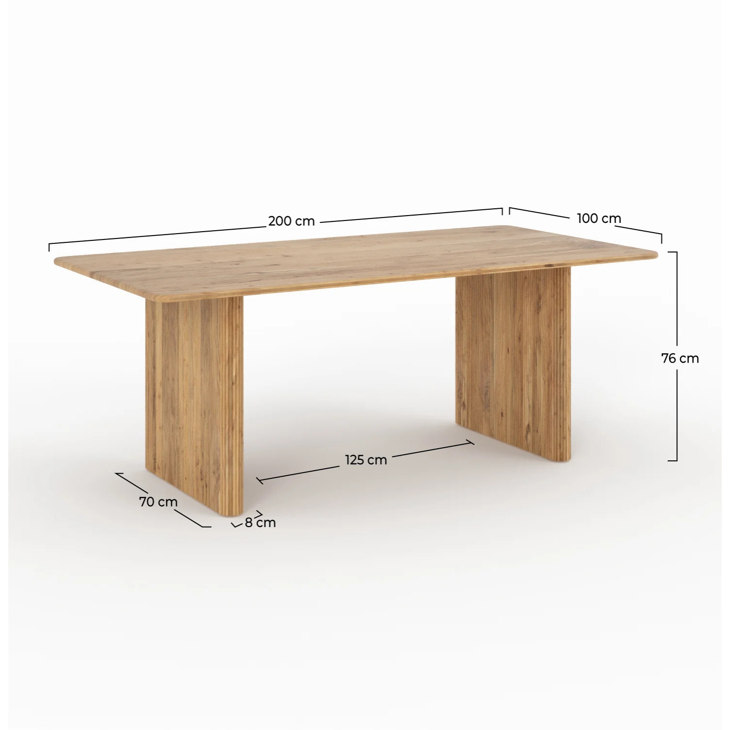 Table rectangulaire en bois d'acacia 8 personnes - Andrea