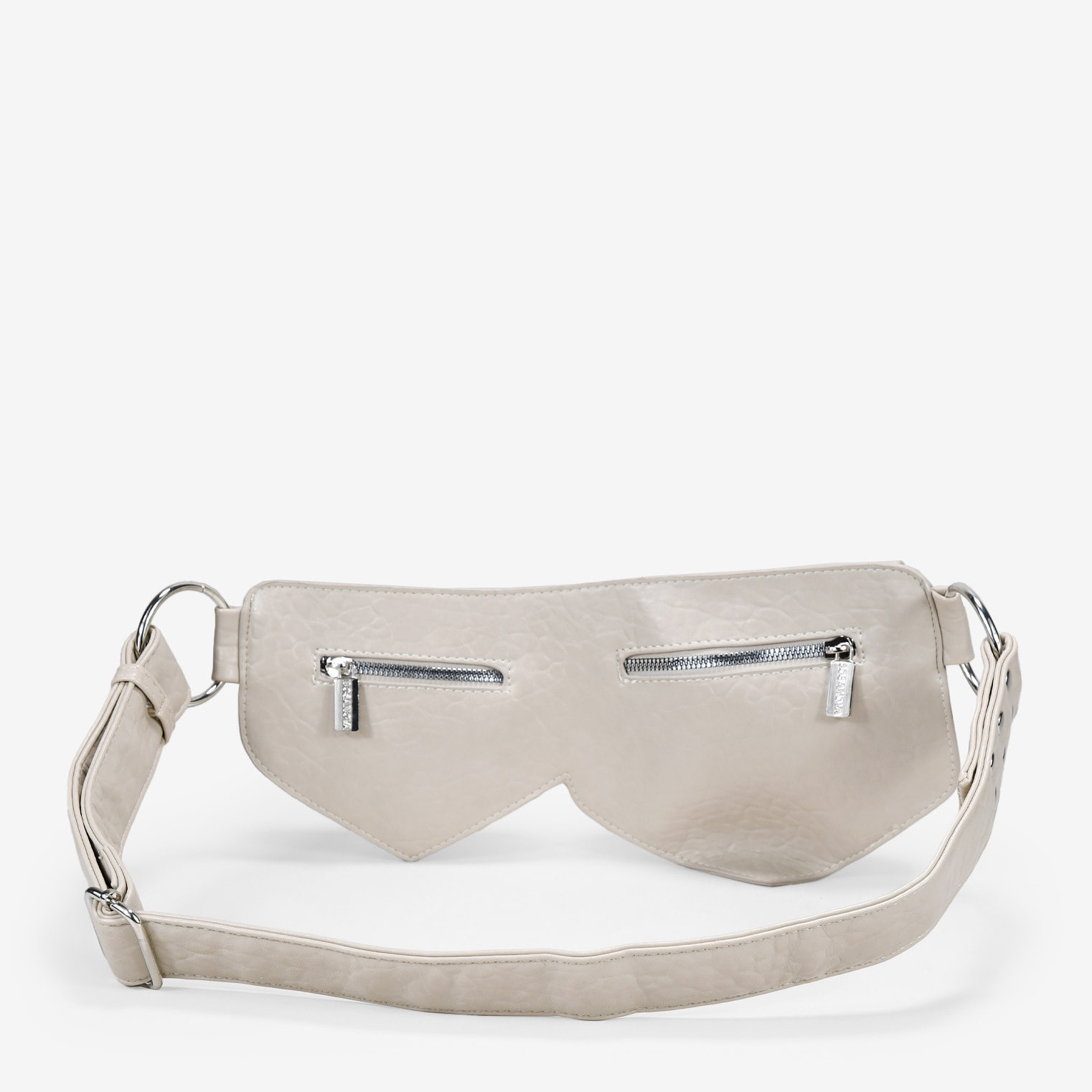 Riñonera piedra con doble bolsillo y solapas