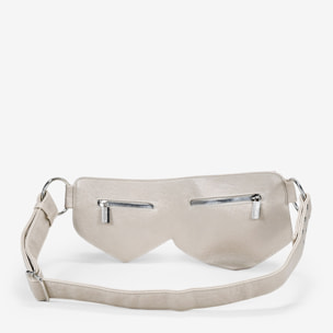 Riñonera piedra con doble bolsillo y solapas