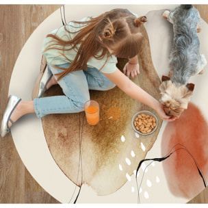 Alfombra de vinilo CERAMIKO, Lena, diseño moderno [Diam] 200 cm