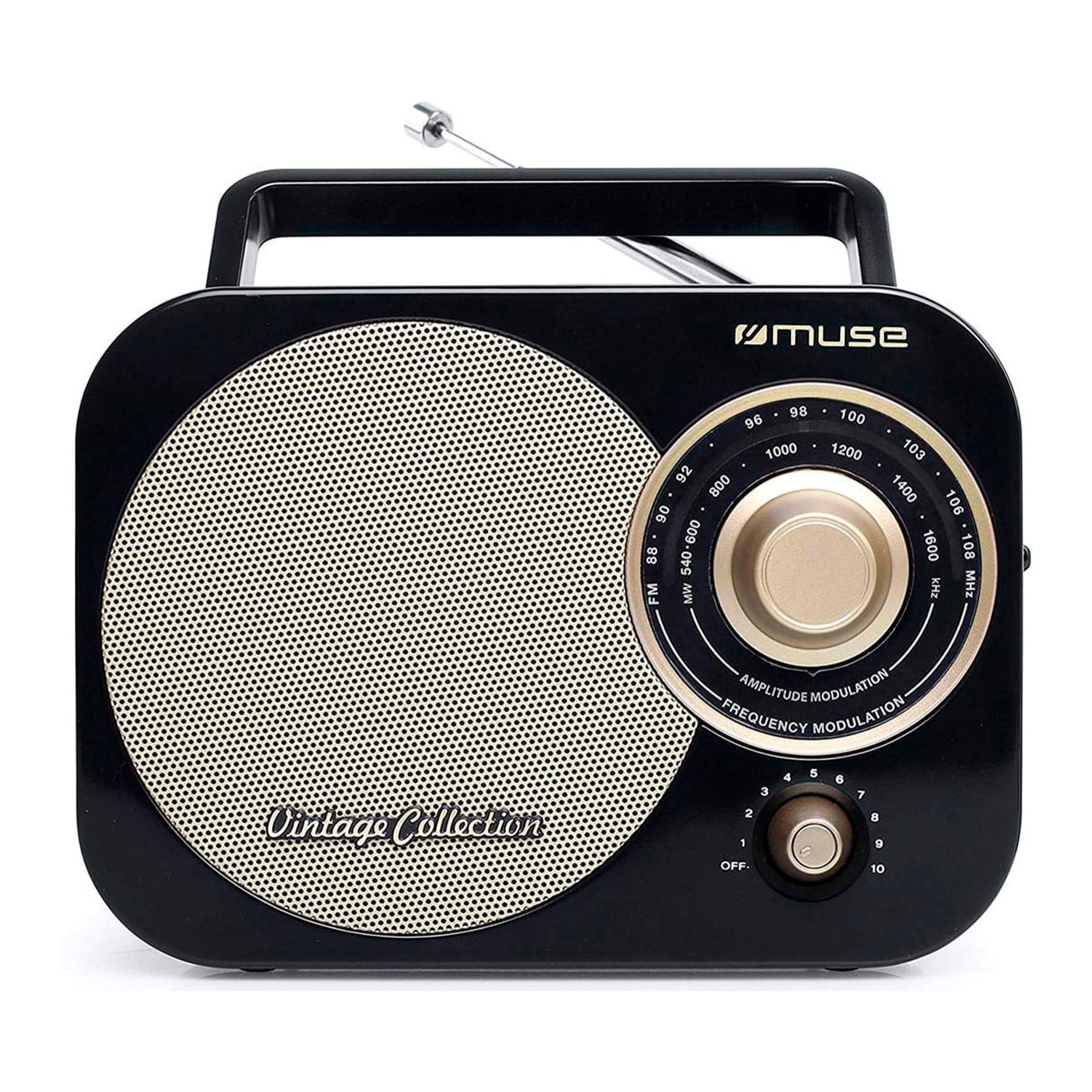 MUSE M-055 RB NEGRO ORO RADIO ANALÓGICA FM/AM CON ALTAVOZ INTEGRADO