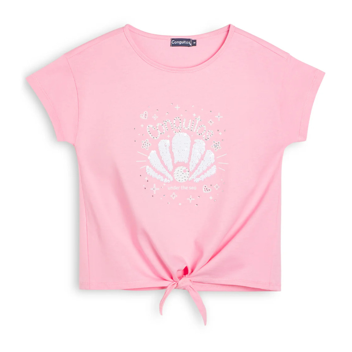Camiseta de Niña con Diseño Frontal en Purpurina