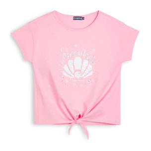 Camiseta de Niña con Diseño Frontal en Purpurina