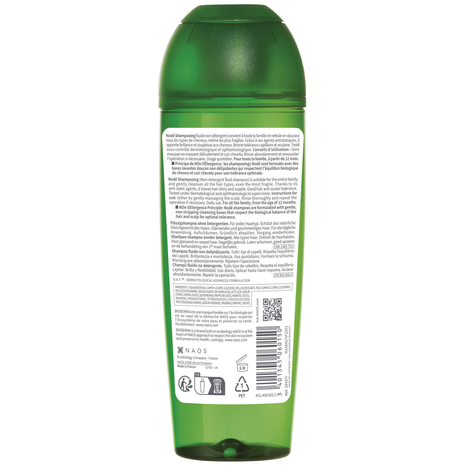Nodé Shampooing Fluide - Nettoie, Respecte et Protège - Tous Types de Cheveux