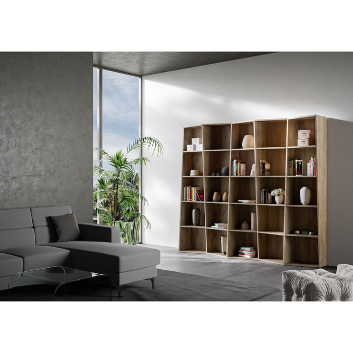 Libreria Trek 5 elementi Noce