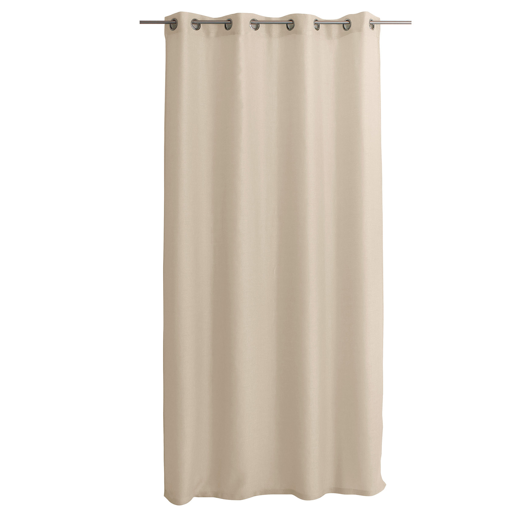 Voilage uni ajouré à œillets - Beige
