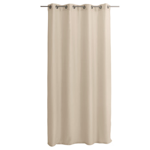 Voilage uni ajouré à œillets - Beige