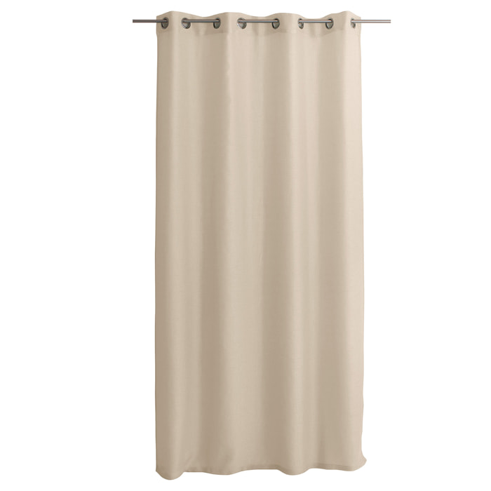 Voilage uni ajouré à œillets - Beige