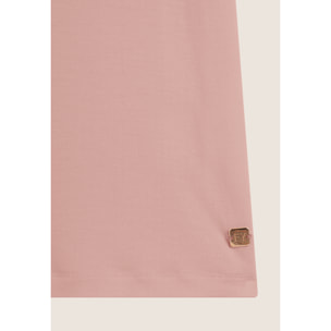 T-shirt donna in jersey di viscosa con stampa oro rosa