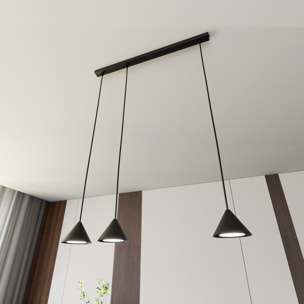 Lampada a sospensione ELIT 3 in acciaio nero opaco