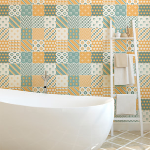 Stickers muraux - Sticker Mural Carrelage adhésif Cuisine Salle de Bain - 16 STICKERS CARREAUX DE CIMENT SCANDINAVE BODEN