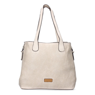 Bolso de hombro para mujer con dos piezas, compartimento principal con cremallera