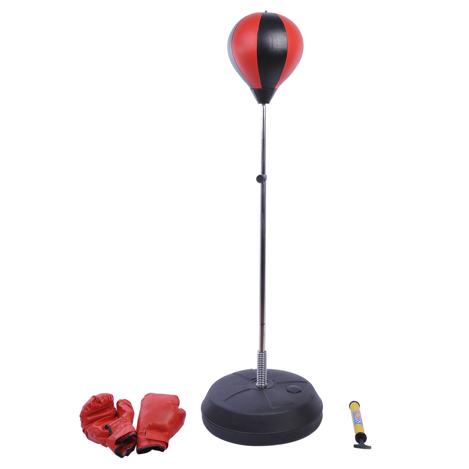 Saco de Boxeo de Pie PU Acero 43cmx125-145cmNegro y Rojo