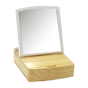 Specchio da tavolo in legno con cassetto cm15,3x5,3h16,8