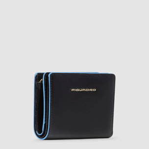 Piquadro Portafogli da piccolo in pelle con porta monete, portacarte di credito e protezione RFID