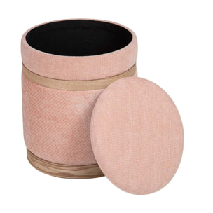 Set 2 Puffs Velvet 36x36x44 31x31x38 Cm