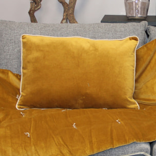 Coussin en velours réversible - Jaune