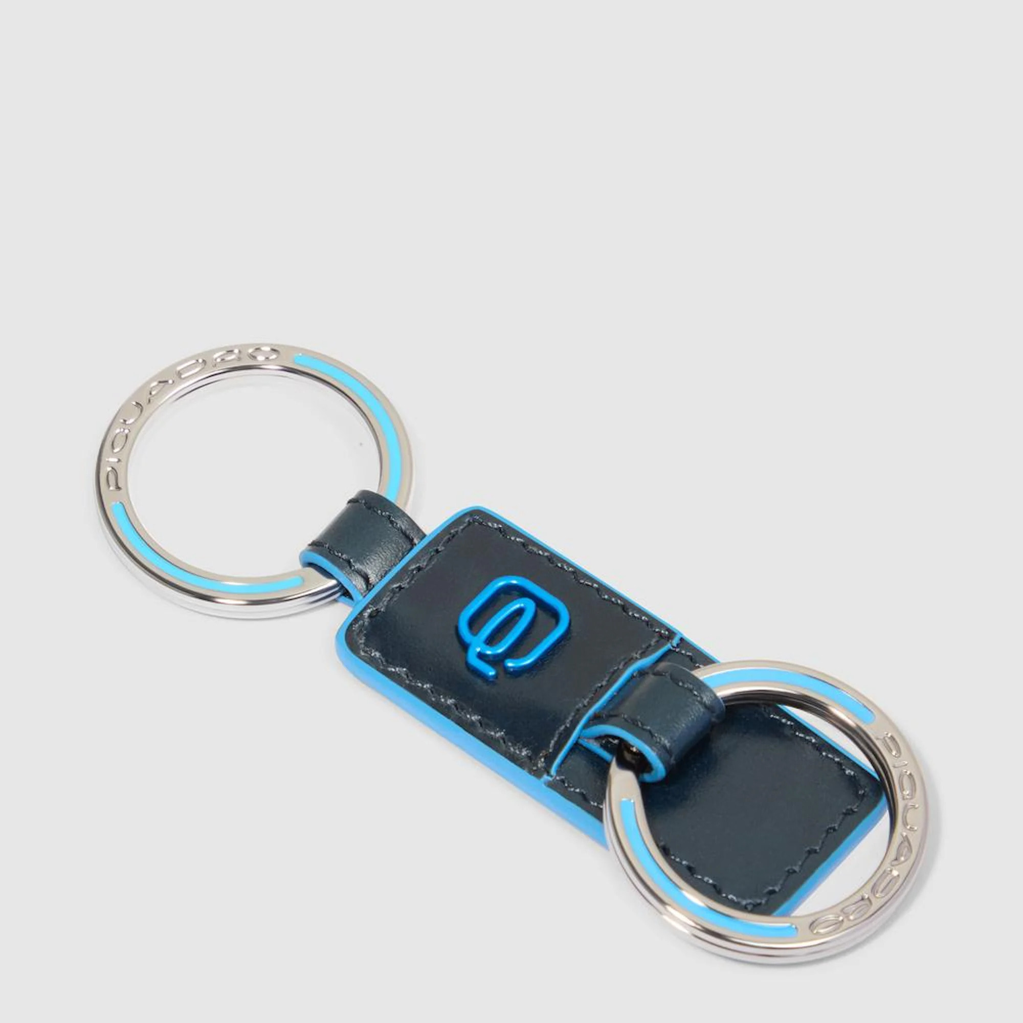Piquadro Portachiavi in pelle a due anelle
