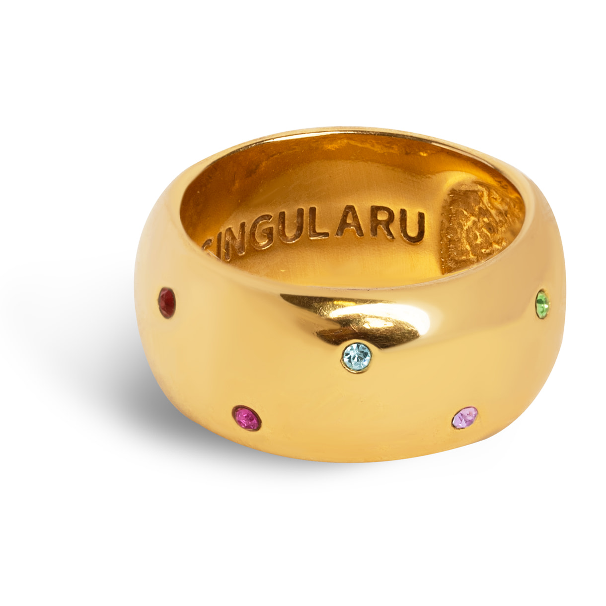 Anillo Curve Rainbow Baño Oro