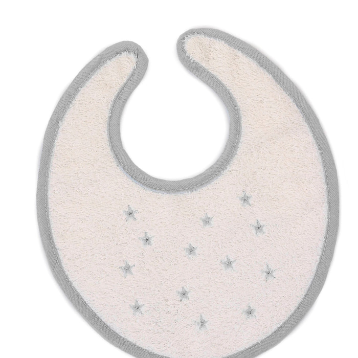 Babero Redondo Velcro Perritos-Coronas-Estrellitas Gris Talla Uni